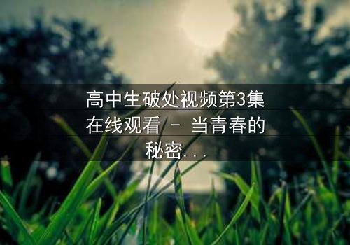 高中生破处视频第3集在线观看 - 当青春的秘密被镜头撕裂